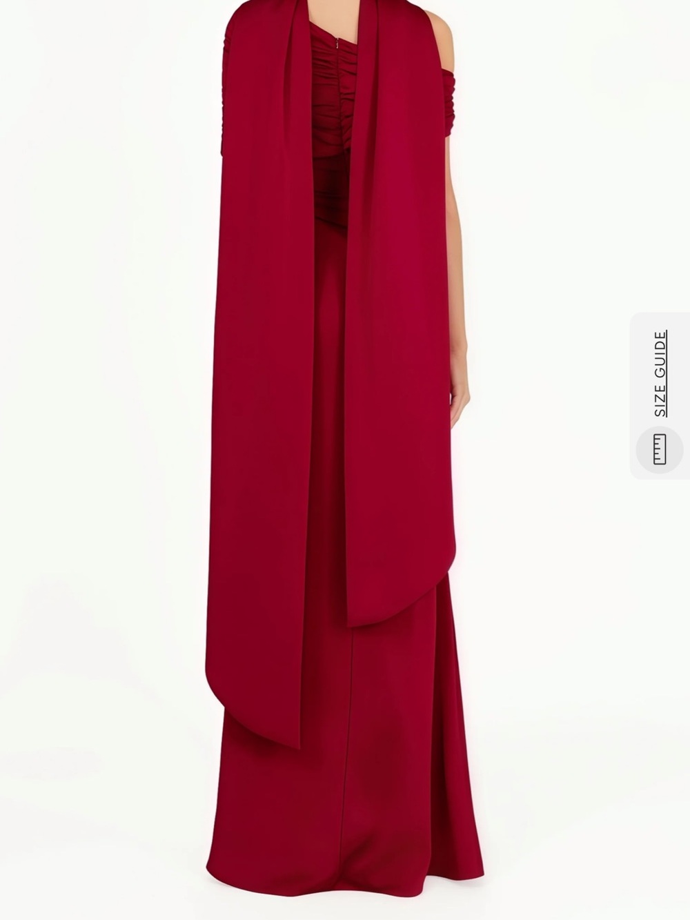 Elegant Draped Wine Red Evening Gown - Picture 2 of 5